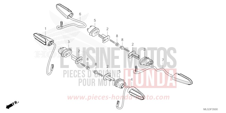 BLINKER von Africa Twin DCT MAT BALLISTIC BLACK METALLIC (NHA86) von 2022